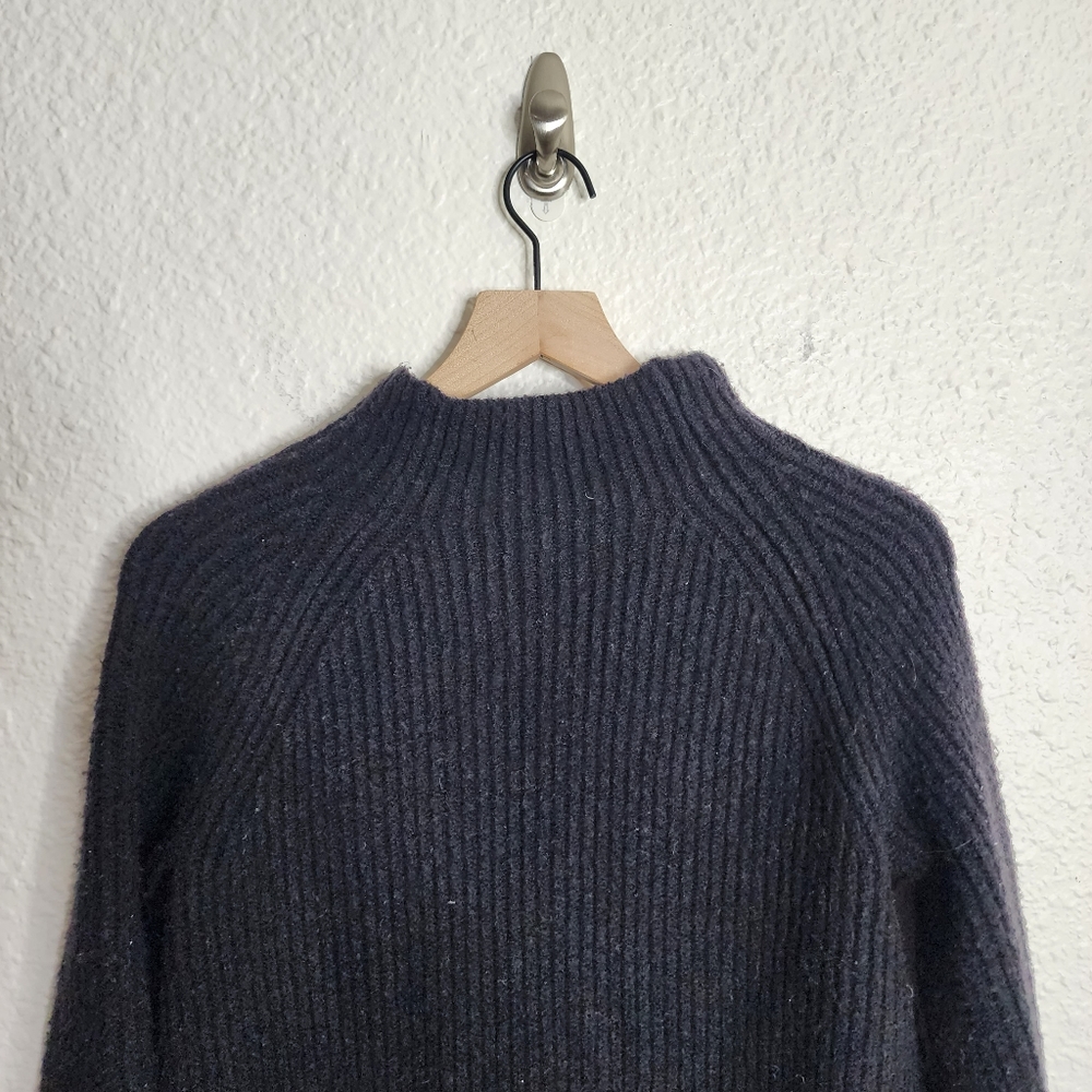 Madewell Northfield Mockneck Pullover Sweater in Black H3339 Women's Size Small - Picture 2 of 9